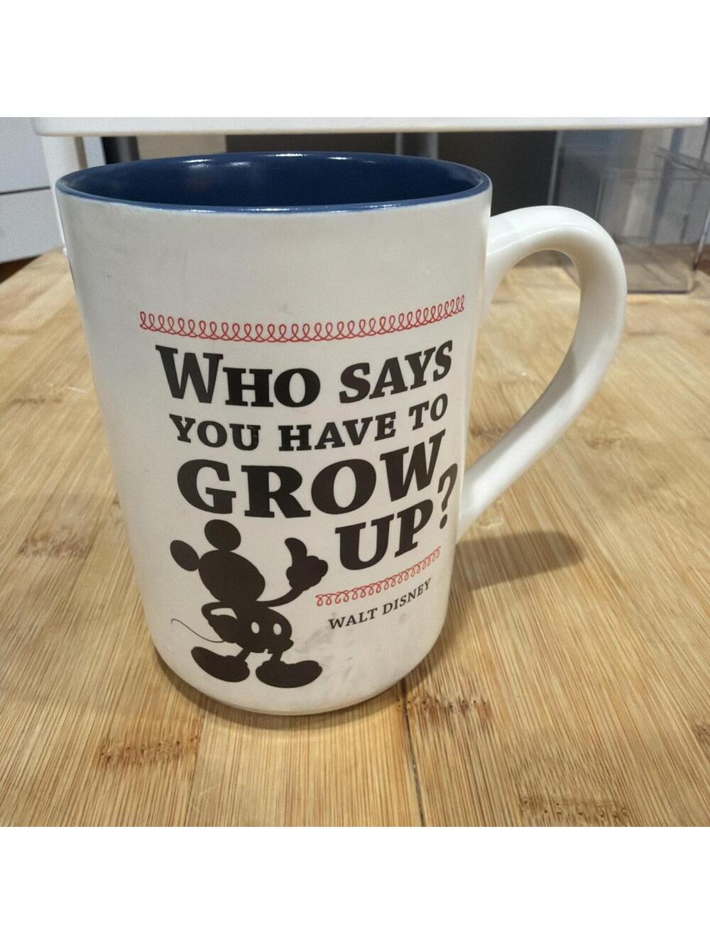 VTG Mickey Mouse Hallmark Mug Disney 13 oz.  Who Says you have to grow up? *